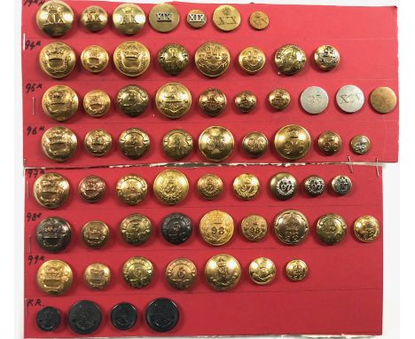 Indian Army. Buttons of 19th Hyderabad Regiment and its predecessors.A fine selection of both Officers’ and other ranks’ exam