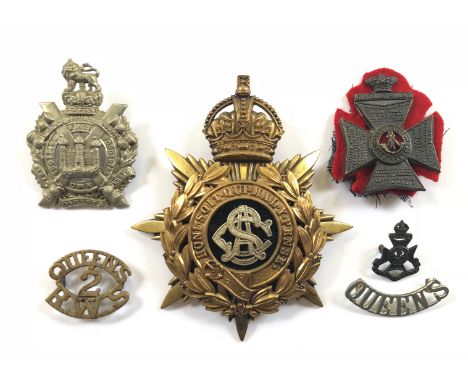 ASC Officer’s helmet plate also KOSB and KRRC glengarries etc.Army Service Corps post 1901 Officer’s helmet plate (changed fr
