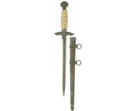 German Third Reich Luftwaffe Officer’s 2nd pattern dagger by WKC, Solingen. A good example with cream spiral ivorine grip and