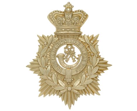 Scottish. 4th Lanarkshire Rifle Volunteers Victorian OR’s helmet plate circa 1878-87.die-stamped whiter metal example. Crowne