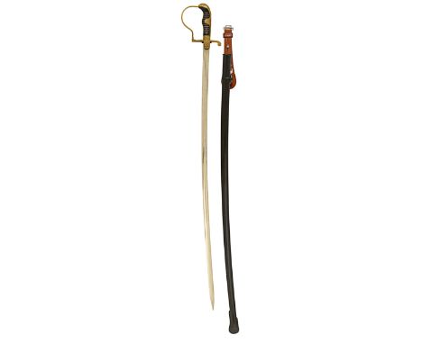 German Third Reich Army Officer’s sword by Paul Seilheimer, Solingen. A good example with plated single edged plain fullered 