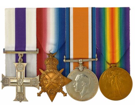 WW1 Notts & Derby Regiment Military Cross Group of Four Medals.Awarded to Lieutenant Robert George Whittaker MC who was award