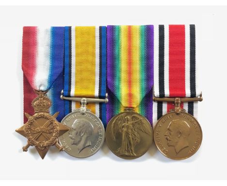 WW1 1/1st Scottish Horse Group of Four Medals.Awarded to “3620 PTE J DUNLOP SCO.H” Comprising: 1914/15 Star, “3620 PTE  SCO H