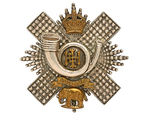 Scottish. Highland Light Infantry Officer’s  HLI glengarry circa 1901-52.A good example. Die-cast faceted silvered thistle st