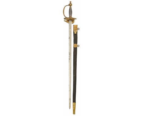 Napoleonic War Period British 1796 Heavy Cavalry Officer’s Dress Sword.This example with double edged 31 inch straight blade 