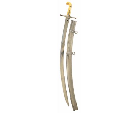 The King’s 15th Hussars Officer’s Fighting Mameluke Sword.A fine heavy weight example. Plain slightly curved single edged unf