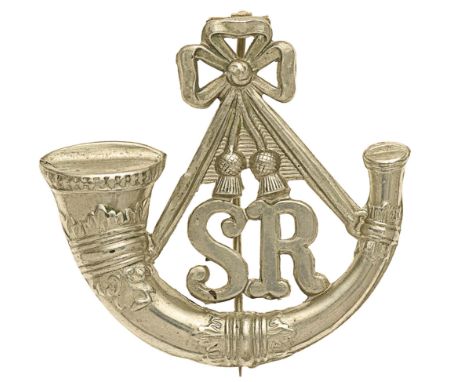 Scottish. 2nd Bn. Cameronians (Scottish Rifles)Victorian OR’s pagri badge circa 1882-1900A good scarce die-stamped white meta