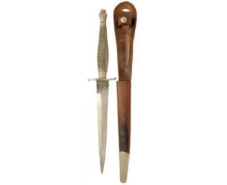 WW2 1st pattern Fairbairn-Sykes Commando fighting knife.An good and rare carried example. The hilt with nickel grip of cheque