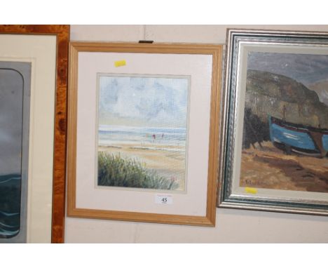 Oil, study of seascape, initialled R.H. 