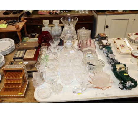 A Dartington glass decanter, various other table glassware etc.