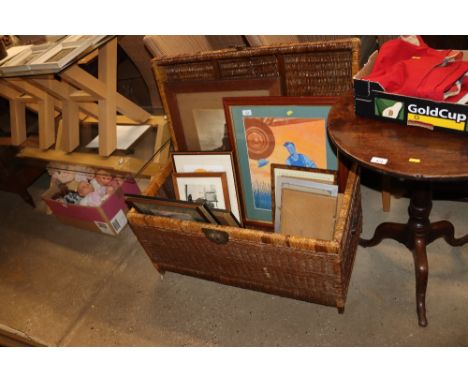 An oriental wicker storage trunk