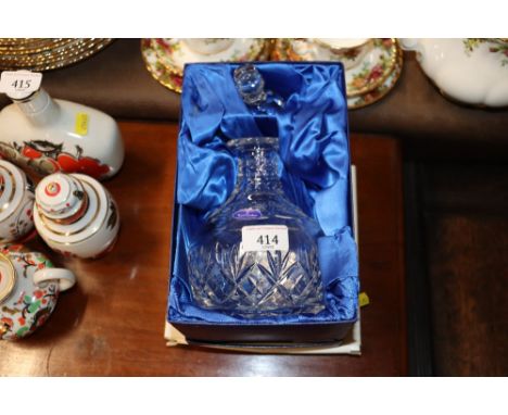 A Royal Doulton cut glass decanter and stopper, boxed; and a Bavarian Christmas plate boxed
