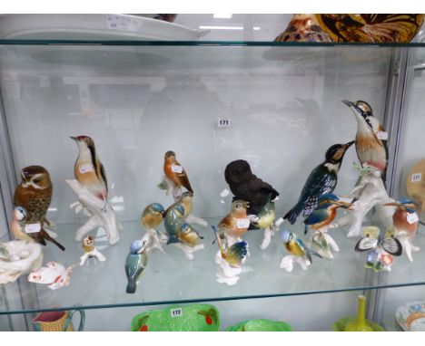 A COLLECTION OF KARL ENS AND OTHER CERAMIC BIRD FIGURES