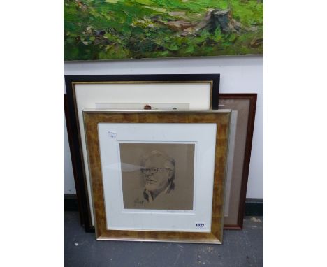 ROLF HARRIS (b. 1930).  ARR, SELF PORTRAIT, PENCIL SIGNED, LIMITED EDITION PRINT, 25 x 24cm, TOGETHER WITH TWO DECORATIVE PIC