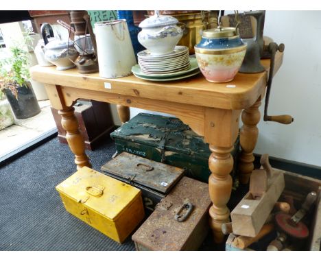 A PINE KITCHEN TABLE