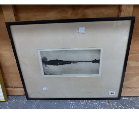 A SMALL ETCHING, SIGNED INDISTINCTLY.