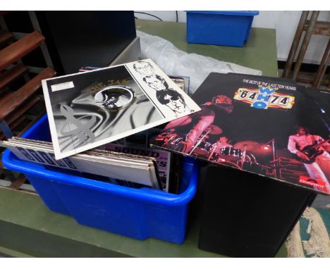A QUANTITY OF VINTAGE RECORD ALBUMS INC. THE WHO , STING, SIMPLE MINDS, STEVE WINWOOD, ROLLING STONES, THE JAM, THIN LIZZY AN