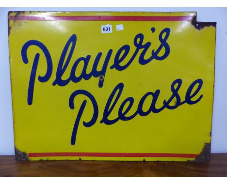 A PLAYERS PLEASE ENAMEL SIGN