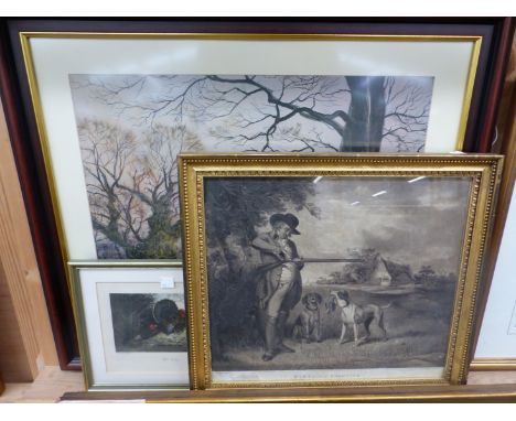 VARIOUS ORNITHOLOGICAL PRINTS AFTER ARCHIBALD THORBURN.  TOGETHER WITH ANTIQUE AND LATER SPORTING PRINTS, INCLUDING A PENCIL 