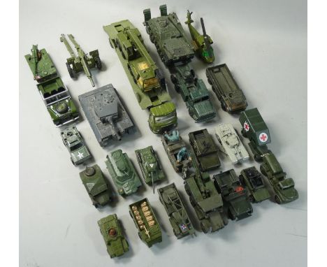 Various Makers - a collection of die-cast military army vehicles, to include Solido Char Tigre, Dinky; AEC Articulated Lorry,