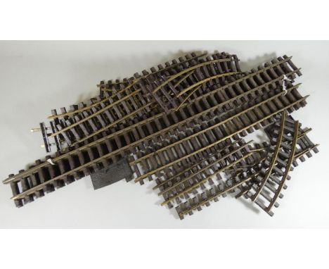 A quantity of G-scale model railway track by L.G.B., to include 3 foot straights. 