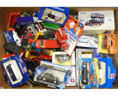 Various Makers - a collection of boxed and unboxed die-cast models, to include; Lifeboats, ERTL Postman Pat, Solido, Super Ra