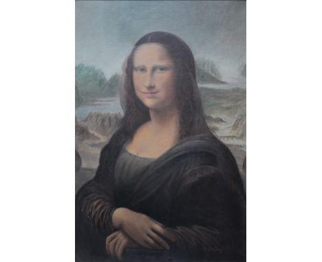 T. S. KIRBY (XX-XXI). Portrait of Mona Lisa, signed lower right, oil on canvas, framed, 60 x 39 cm