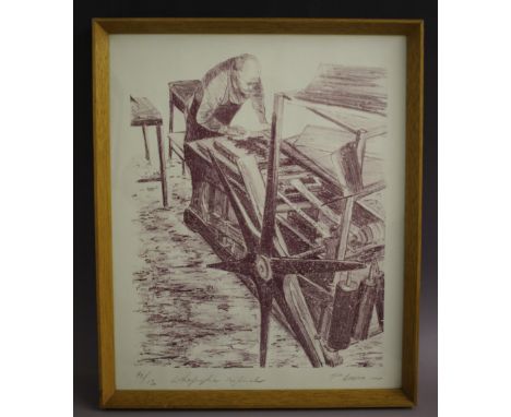 PIERRE BRUNO (XXI). Industrial scene, signed in pencil to the margin, certificated verso, lithograph, framed and glazed, 46 x