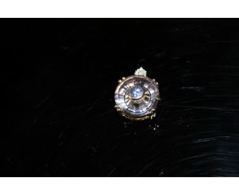 A HALLMARKED 9K GOLD ROSE DE FRANCE TANZANITE AND DIAMOND PENDANT, the amethyst is approx 3.23 carats and measures approx 14 