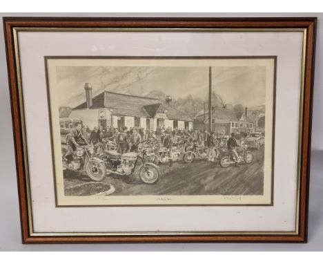 Johnsons Biker Cafe, by Rex Barrett, limited edition print, signed in pencil, 140/300, 29 x 43cmJohnsons was the mecca for mo