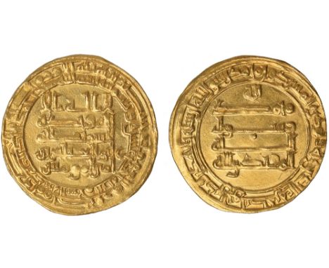 Islamic Coins, Abbasid, al-Muqtadir, dinar, Madinat al-Salam 311h, citing the heir Abu’l-‘Abbas, wt. 4.67gms. (Bernardi 242Jh