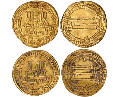 Islamic Coins, Abbasid, temp. Harun al-Rashid, dinars (2), no mint, in the name of the heir al-Amin, 182h, wt. 4.19gms., 185h