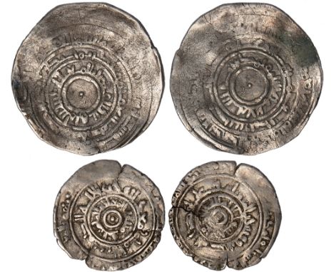 Islamic Coins, Fatimid, al-Mu‘izz, dirham, (Tabariya?) date off flan, wt. 3.33gms. (A. W699) and half dirham, mint and date i