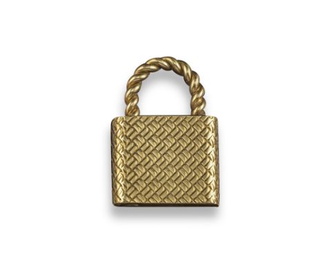 A 9ct gold padlock by Graff, with engine-turned decoration, London hallmarks for 1974, signed to base, 3.2cm high, 10g
