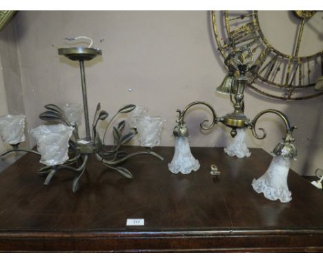 TWO HANGING LIGHT FITTINGS