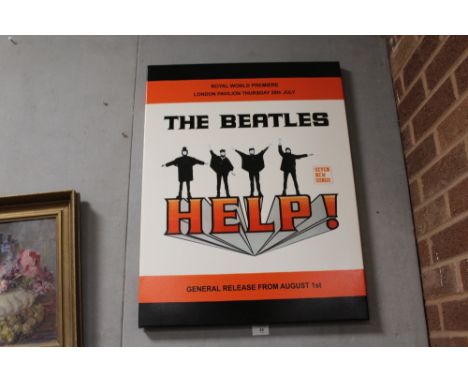 A MODERN 'THE BEATLES - HELP!' CANVAS PRINT, 69 X 53.5 CM