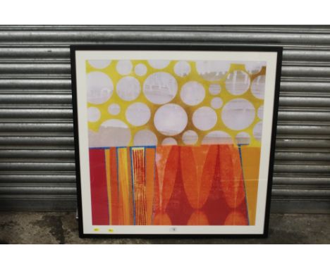 KING &amp; McGAW FRAMED AND GLAZED MODERN ABSTRACT PRINT, ABRACADABRA&nbsp; BY REX RAY - OVERALL 93 CM X 92.5 CM&nbsp;