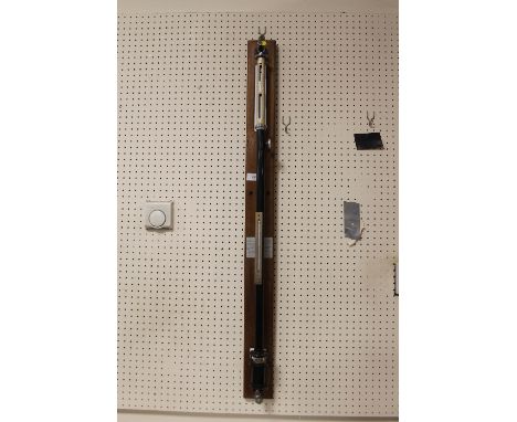 AN ANTIQUE WALL HANGING STICK BAROMETER 