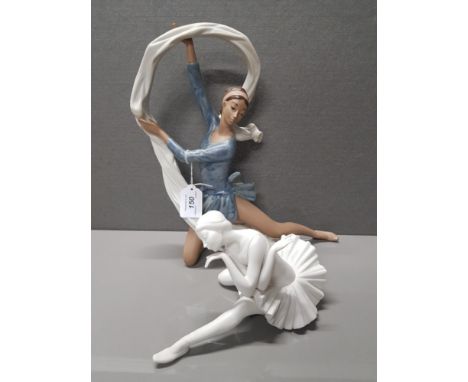 LLADRO FIGURE 4855 DEATH OF THE SWAN WITH NAO FIGURE      NA