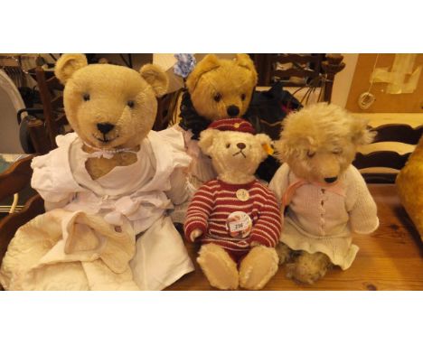 A Steiff modern "1907 Classic Teddy Bear", together with three further various blond plush bears