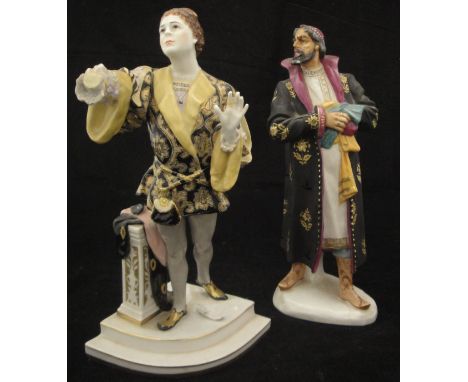 Two 20th Century Russian (USSR) porcelain figures by Lomonosov, one depicting Feodor Chaliapinas as Boris Godunov, modelled b