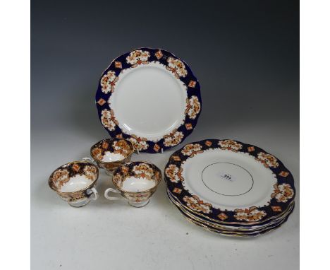 A Royal Albert 'Heirloom' pattern part Tea and Dinner Service, comprising six Tea Cups and Saucers, five Coffee Cups, five Ca