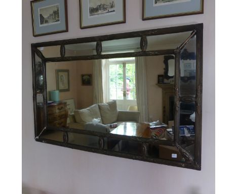 A large rectangular wall Mirror in decorative gilt frame, some losses, H 71 cm x W 114 cm. 