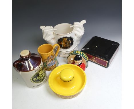 Honiton Pottery: a vintage Dunhill ceramic Ashtray, together with five other items of advertising ceramic pieces including a 