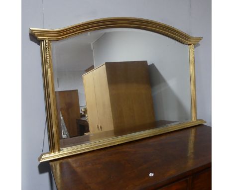A 19thC style giltwood overmantel Mirror, W 124 cm x H 77 cm. 