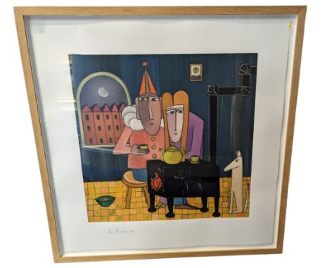 Andizej Kuhn (Polish, 1929-2014), Night Stove, mixed media print, edition no. 28/195, signed in pencil and numbered in the ma