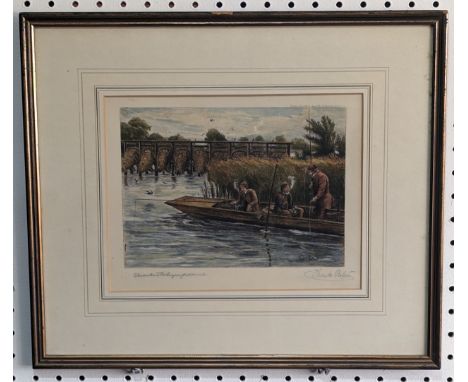 A set of three framed and glazed Fishing Prints, published by Leggitt Bros 1891, signed CW and pencil signature Charles Whymp