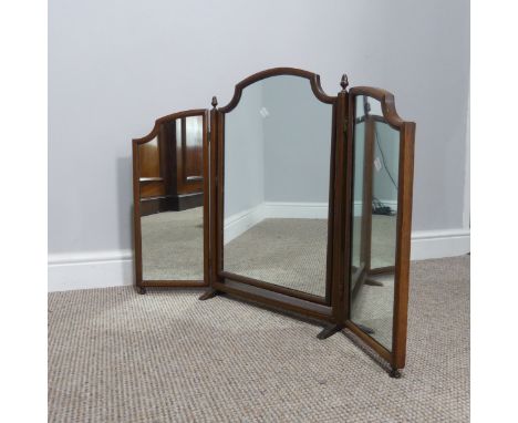 A Vintage standing table top triptych Mirror, W 86 cm x H 57 cm. 