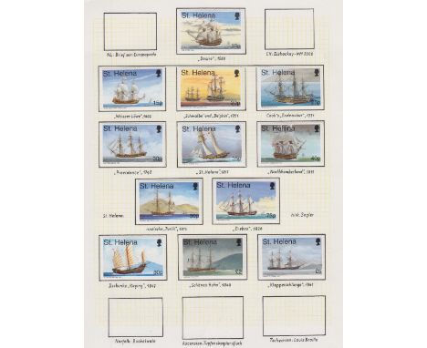 STAMPS ST HELENA : A fine U/M selection of QEII issues on stock pages and album pages. With many useful sets, miniature sheet