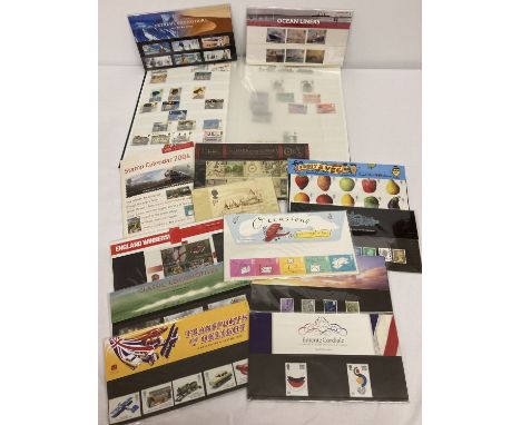 A collection of 11 Royal Mail stamp presentation packs together with a stamp album.  Presentation pack to include: Classic Lo